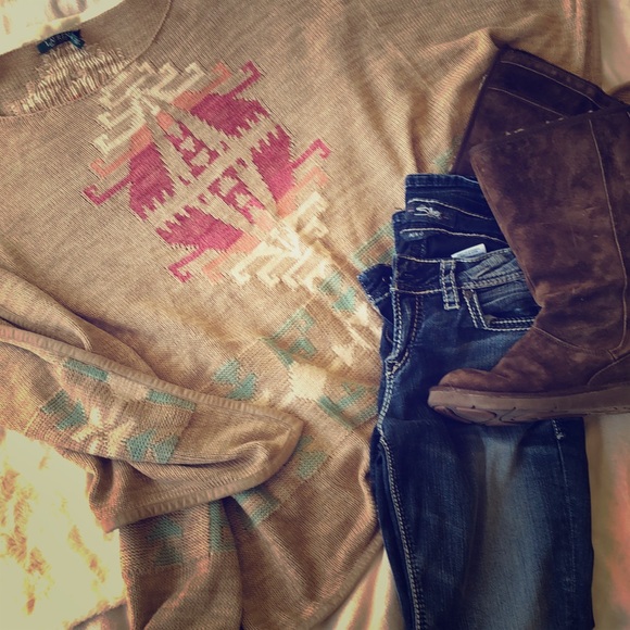 Lauren Ralph Lauren Sweaters - Ralph Lauren Aztec print boho poncho western L XL